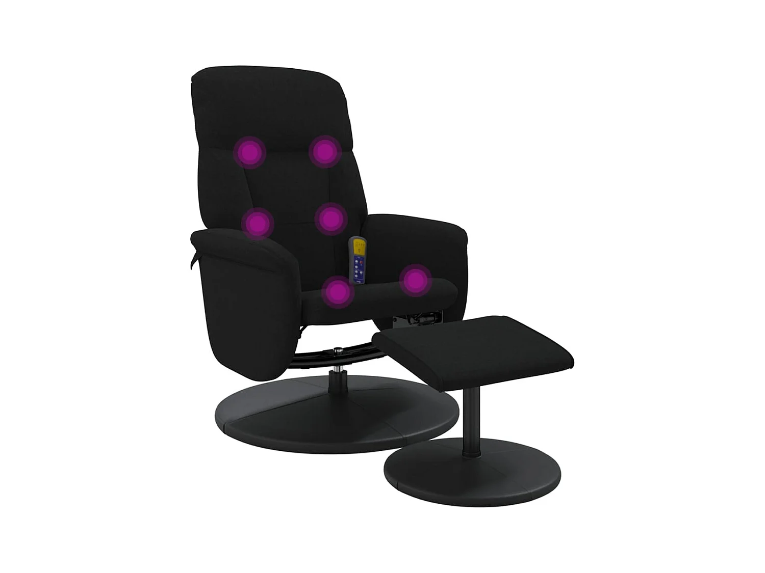 Fauteuil de massage inclinable avec repose-pied noir velours