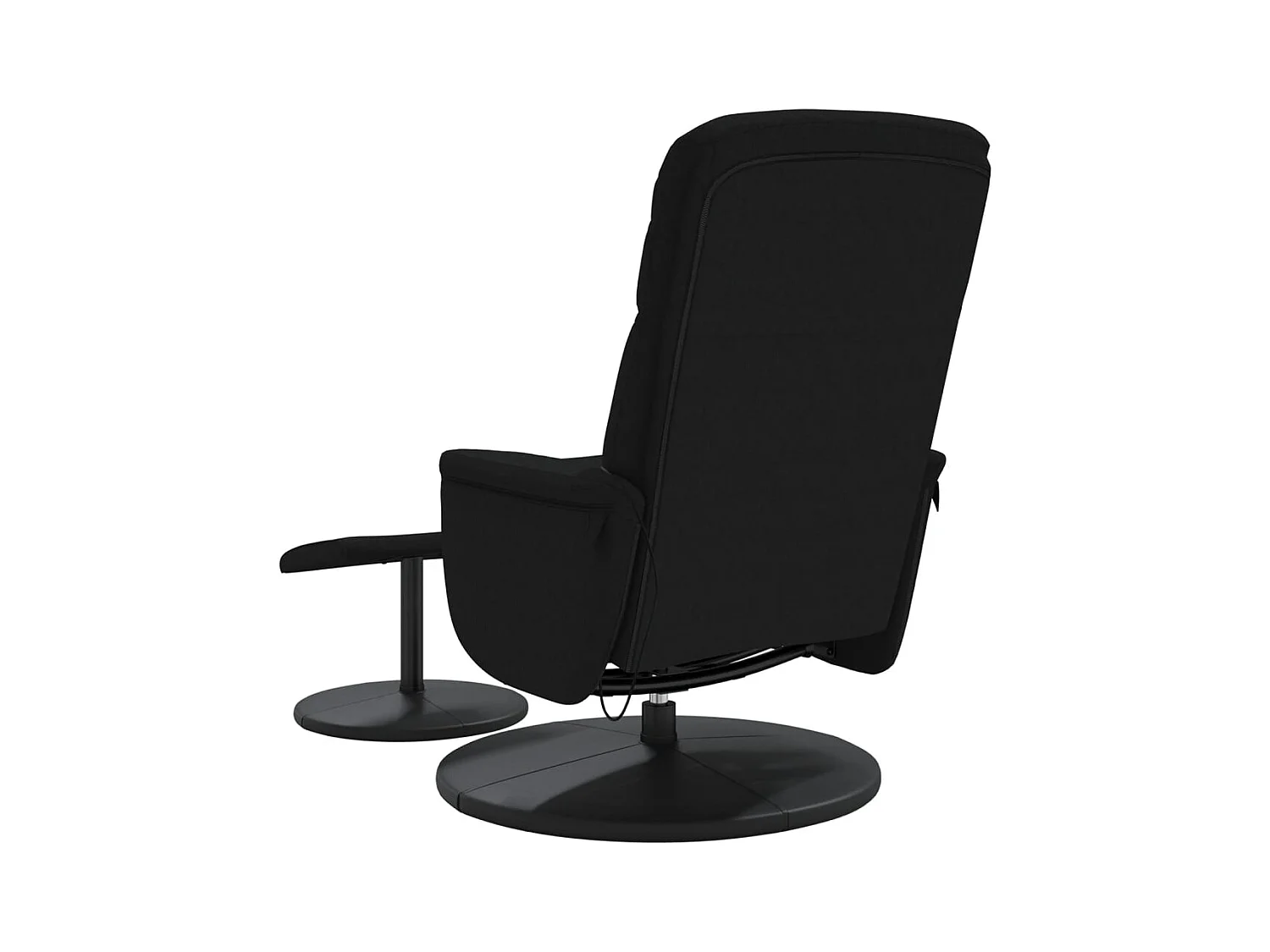 Fauteuil de massage inclinable avec repose-pied noir velours