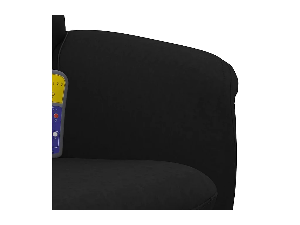Fauteuil de massage inclinable avec repose-pied noir velours