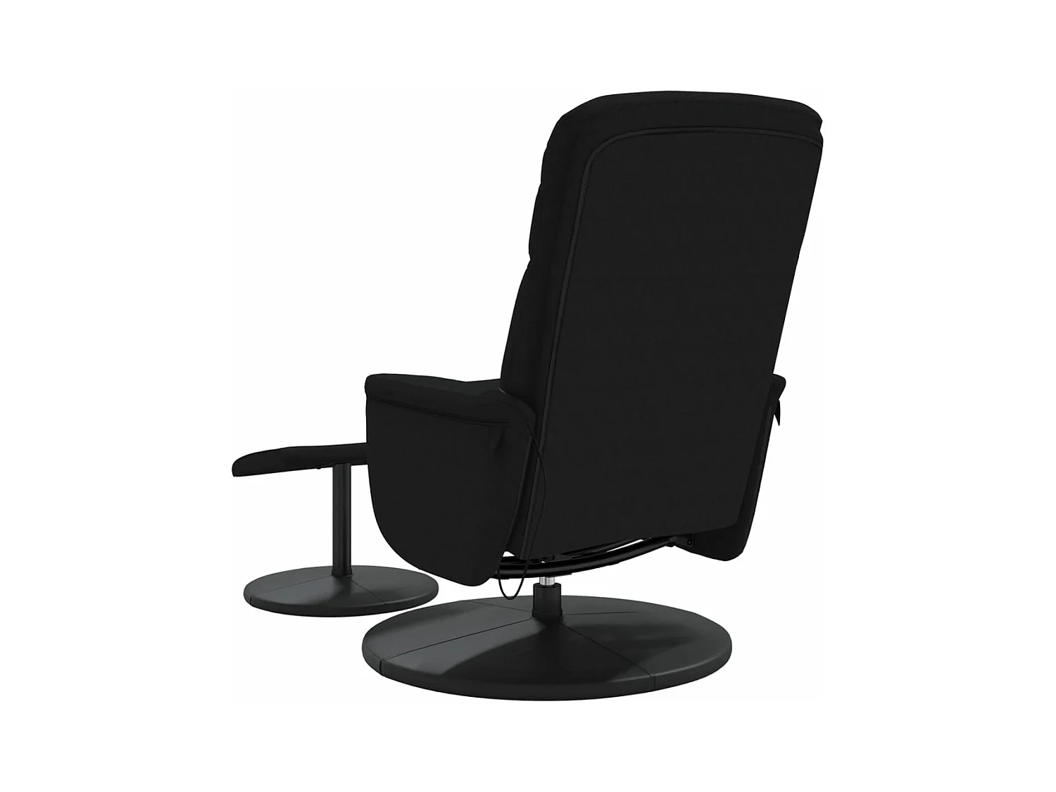 Fauteuil de massage inclinable avec repose-pied noir velours