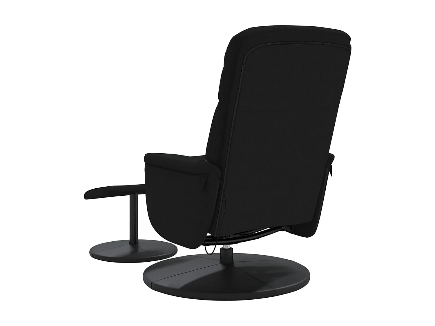 Fauteuil de massage inclinable avec repose-pied noir velours