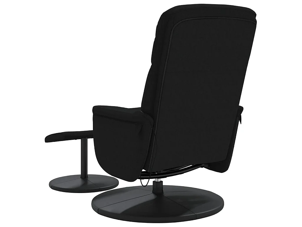Massagesessel mit Fußhocker Schwarz Samt