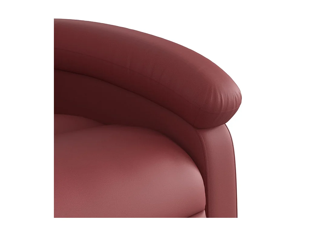 Sillón de masaje reclinable cuero sintético rojo tinto