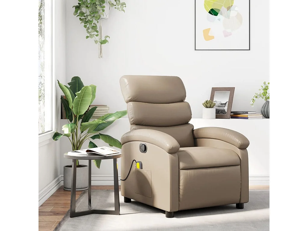 Massagesessel Cappuccino-Braun Kunstleder