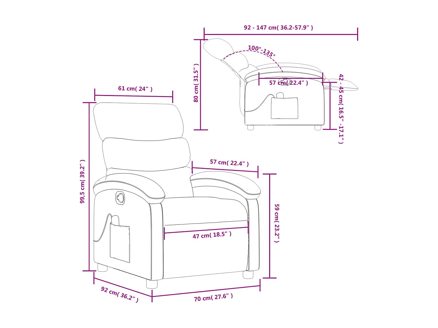 Massagesessel Cappuccino-Braun Kunstleder