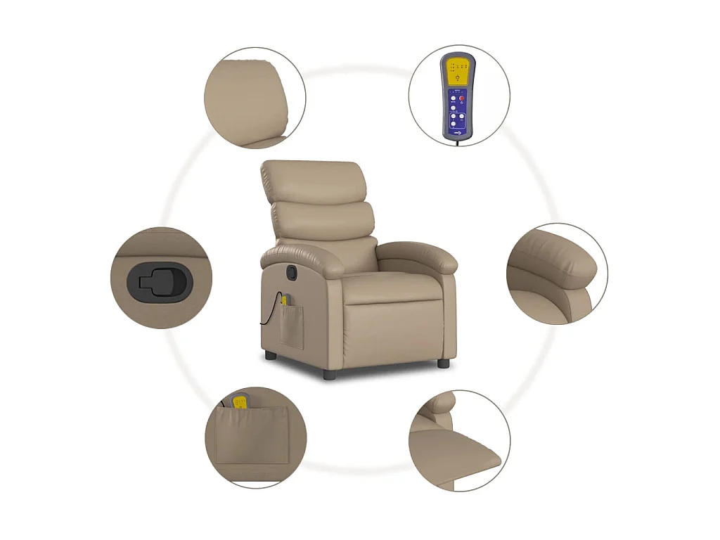 Fauteuil de massage inclinable Cappuccino Similicuir