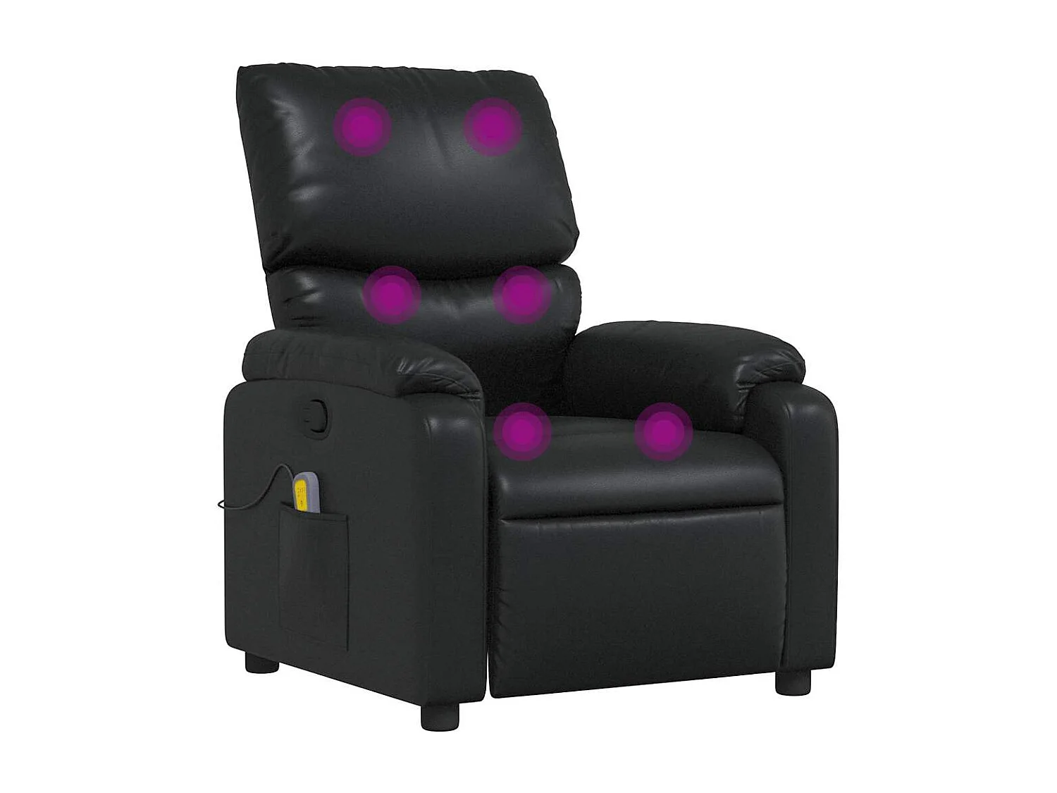 Sillón de masaje reclinable cuero sintético negro