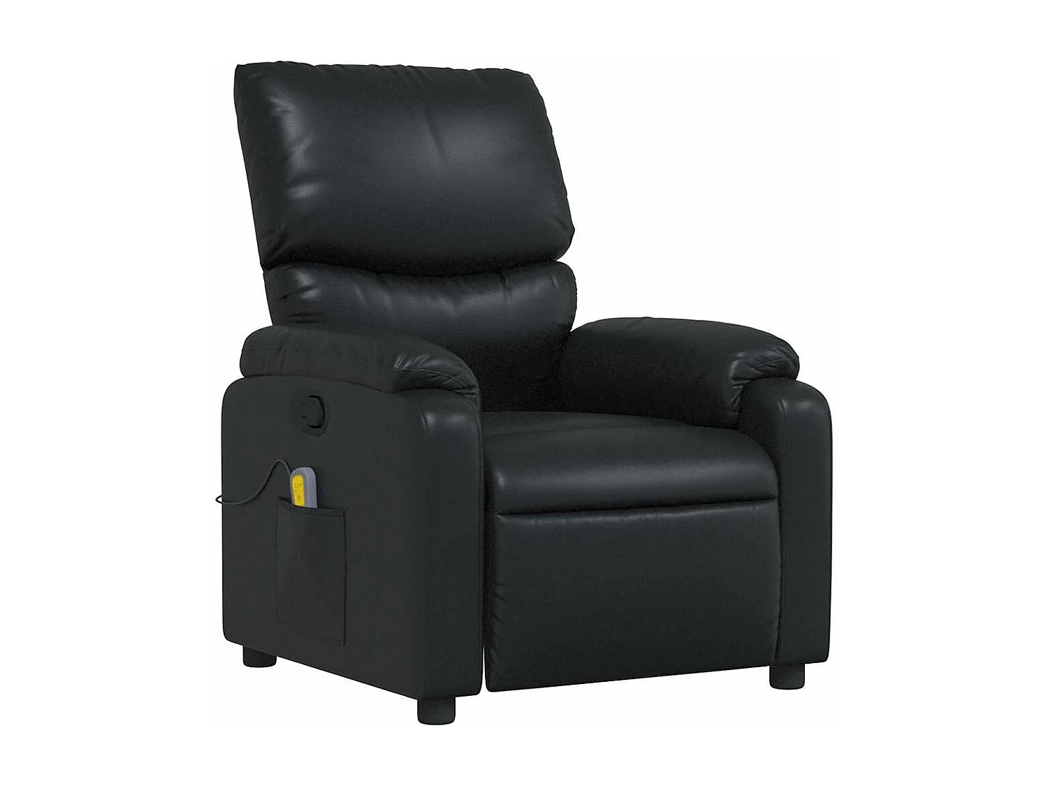 Sillón de masaje reclinable cuero sintético negro