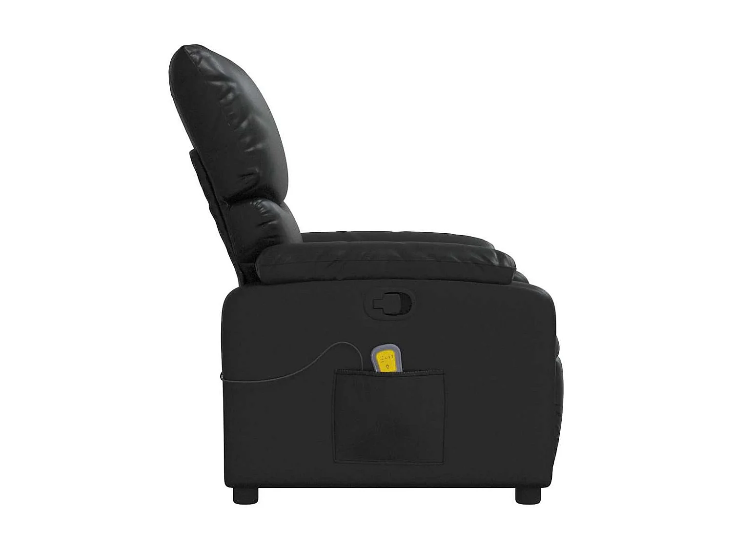 Sillón de masaje reclinable cuero sintético negro
