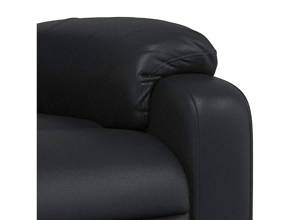 Sillón de masaje reclinable cuero sintético negro