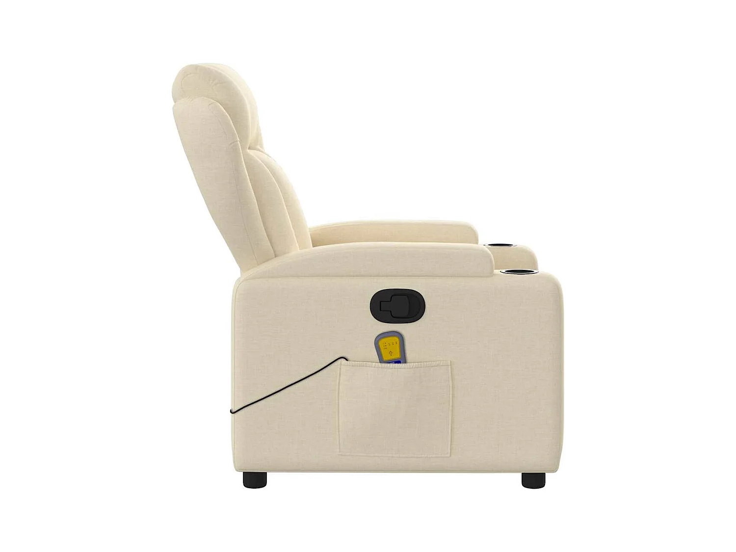 Sillón de masaje reclinable de tela crema