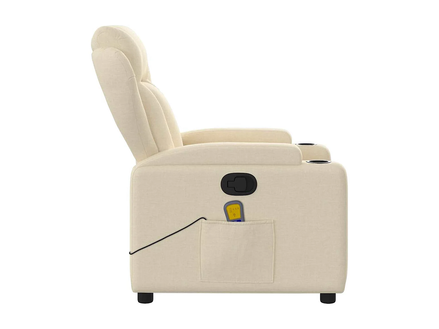 Fauteuil de massage inclinable Crème Tissu