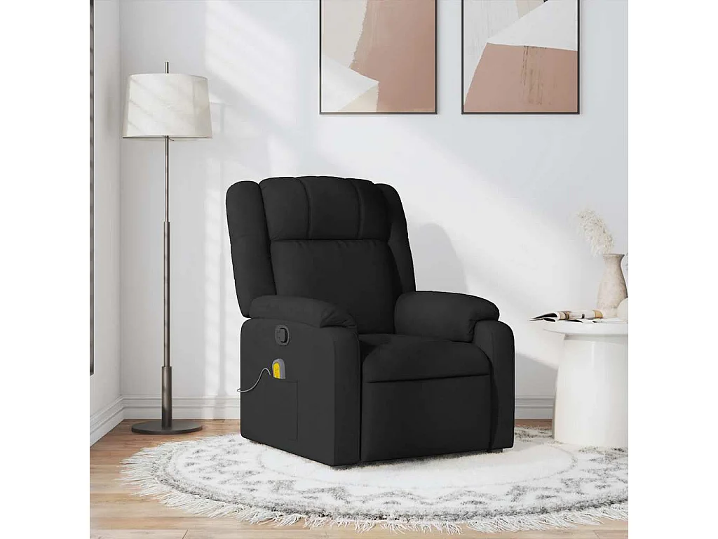 Fauteuil de massage inclinable Noir Tissu