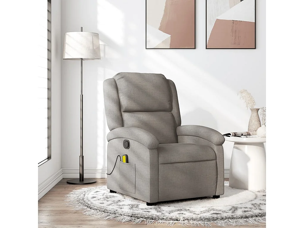 Fauteuil de massage inclinable Taupe Tissu