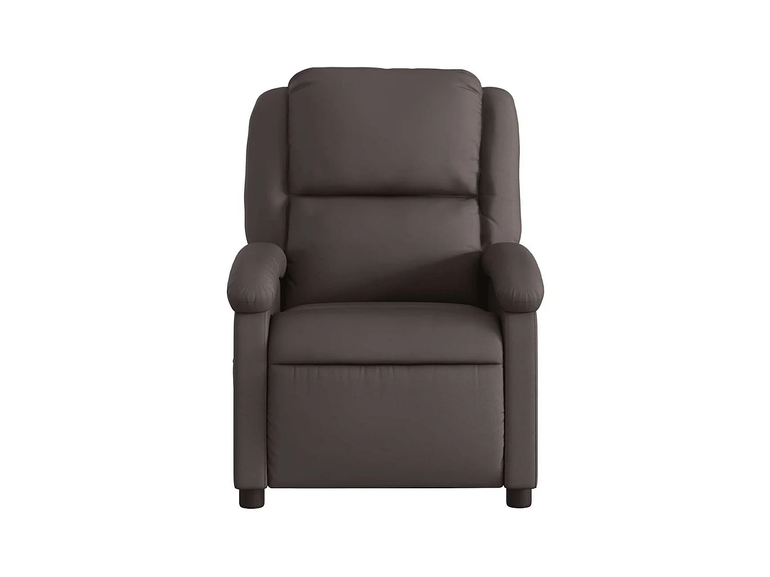 Fauteuil inclinable de massage marron foncé cuir véritable