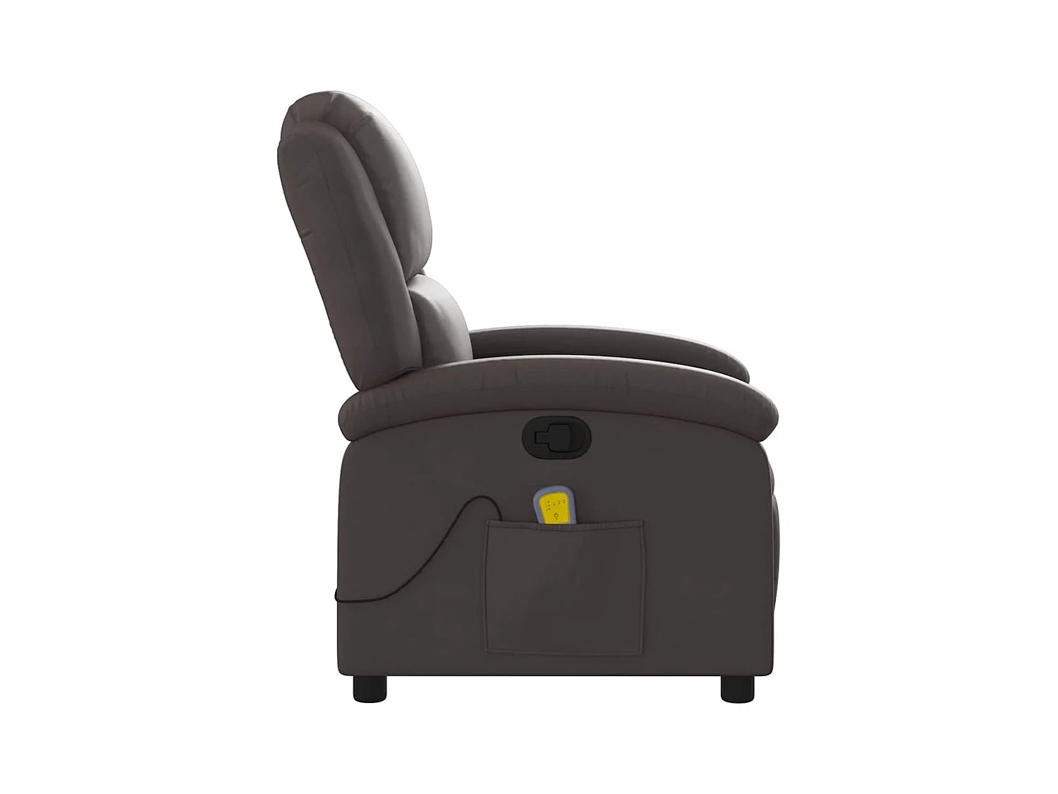 Fauteuil inclinable de massage marron foncé cuir véritable