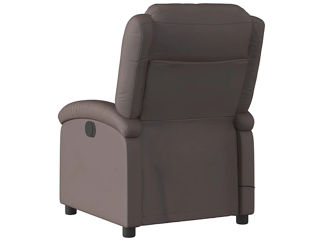 Fauteuil inclinable de massage marron foncé cuir véritable