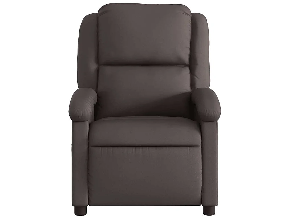 Fauteuil inclinable de massage marron foncé cuir véritable