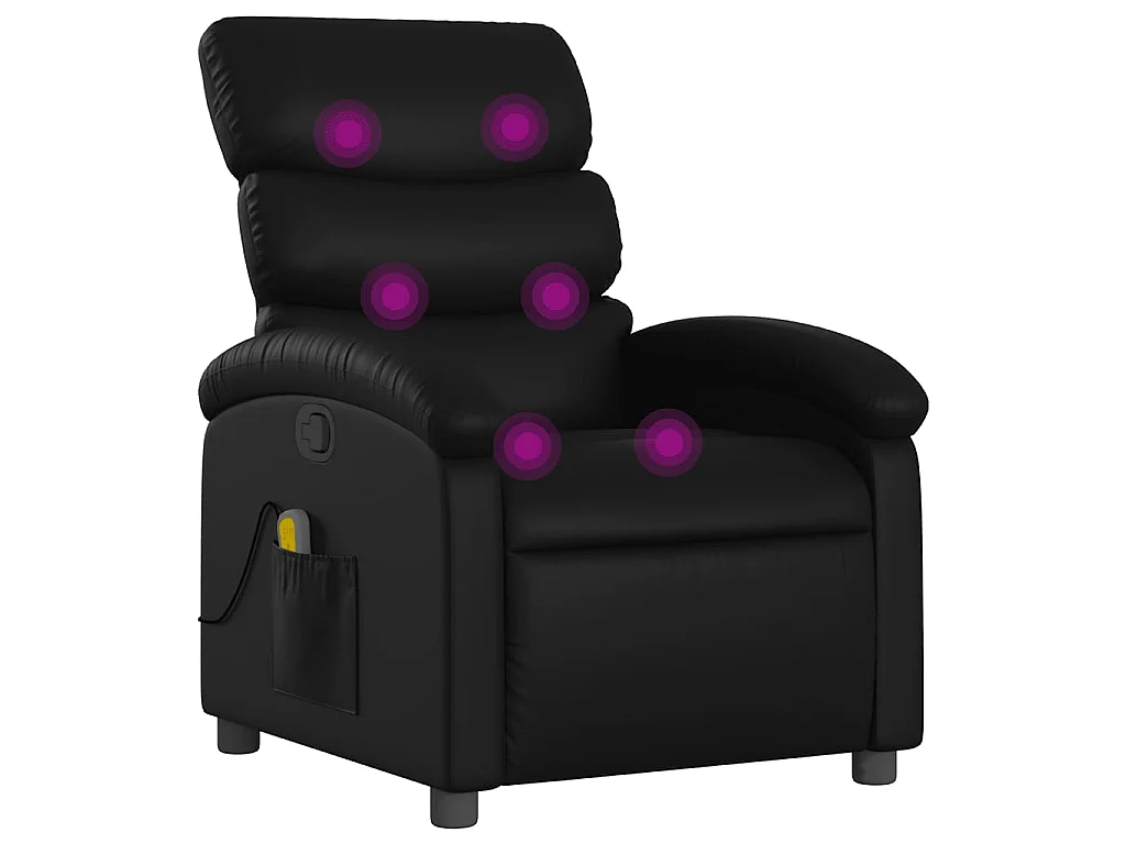 Fauteuil de massage inclinable Noir Similicuir
