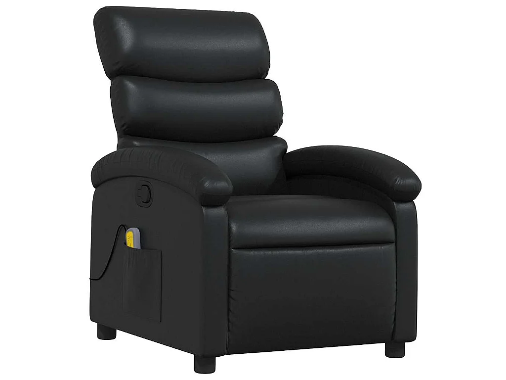 Fauteuil de massage inclinable Noir Similicuir
