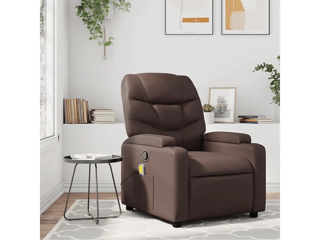 Fauteuil de massage inclinable Marron Similicuir