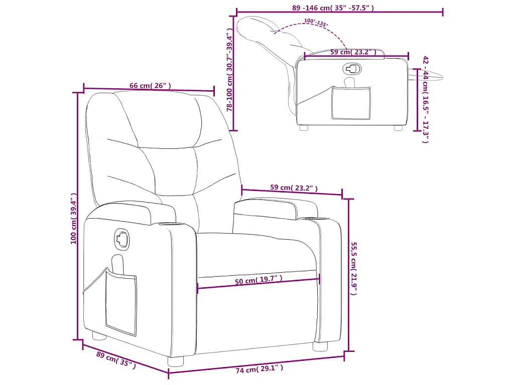 Massagesessel Braun Kunstleder