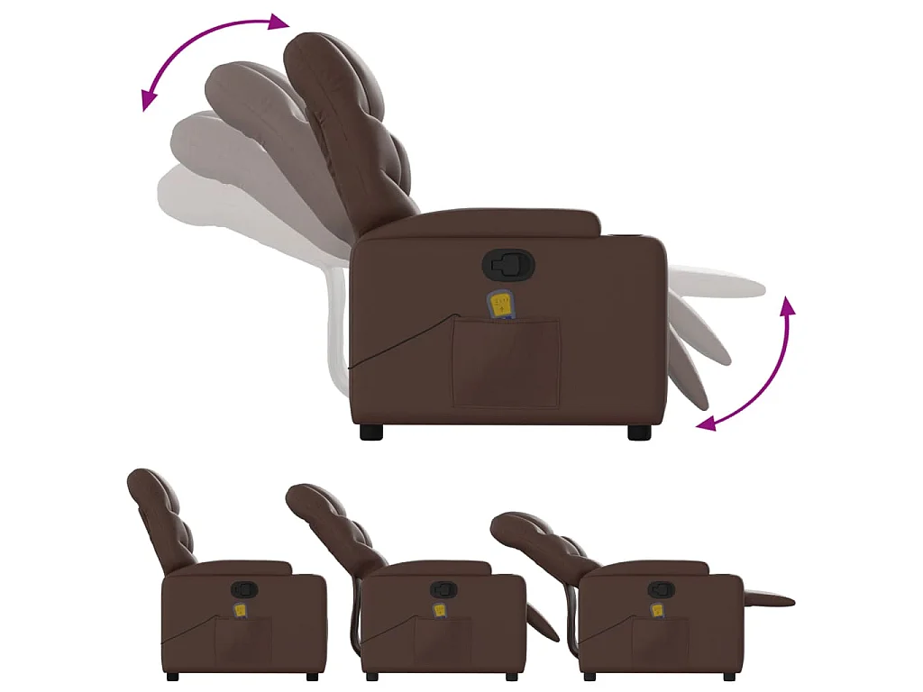 Massagesessel Braun Kunstleder