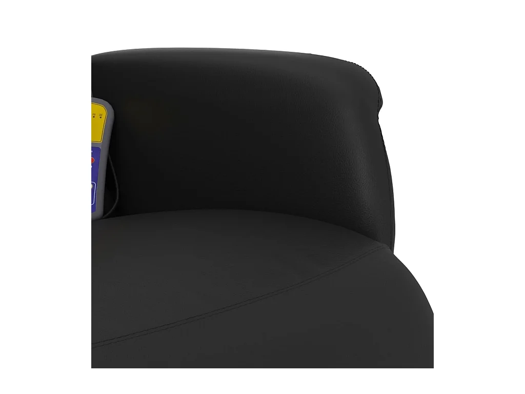 Fauteuil inclinable de massage repose-pieds noir similicuir
