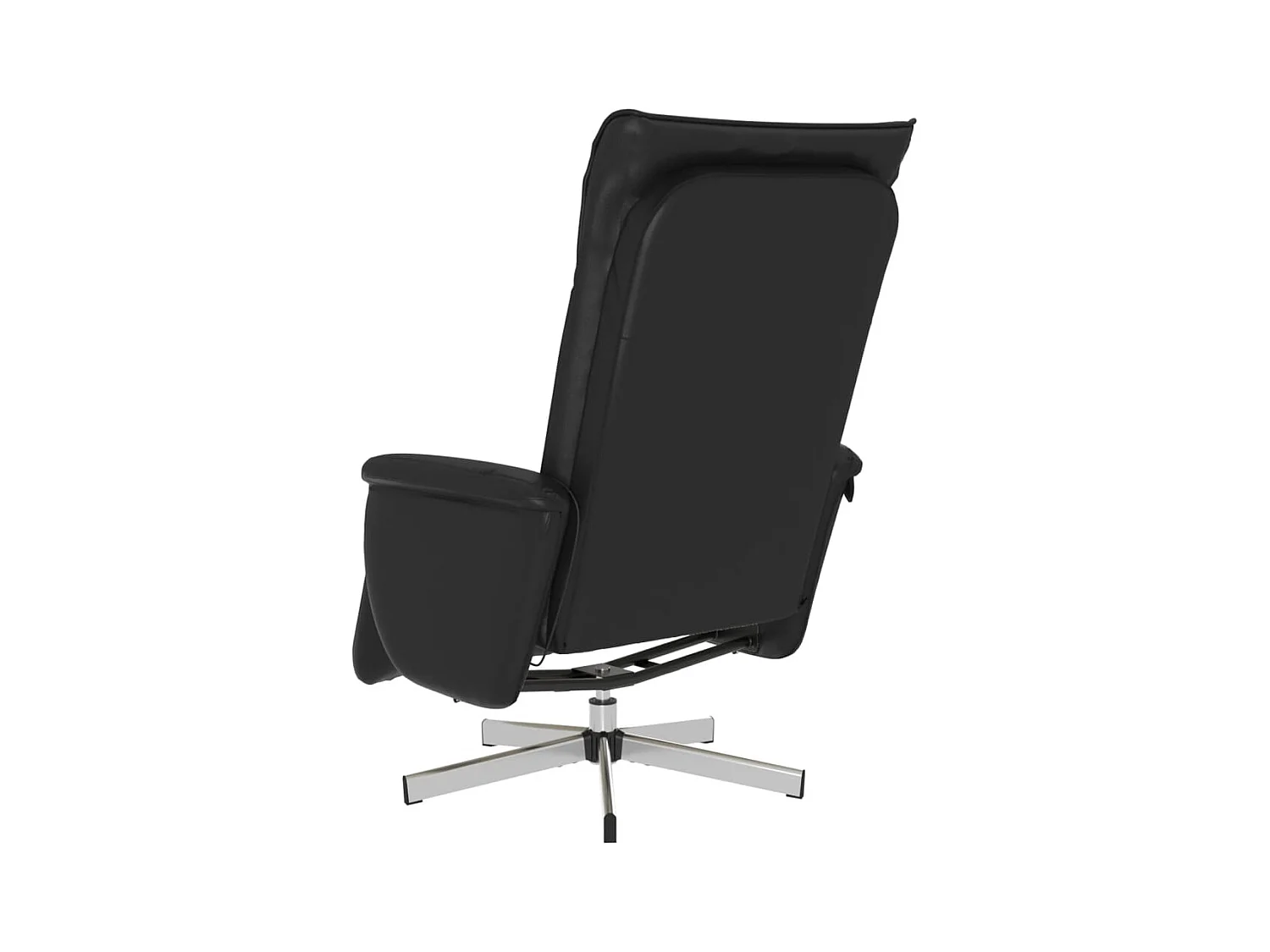 Fauteuil inclinable de massage repose-pieds noir similicuir