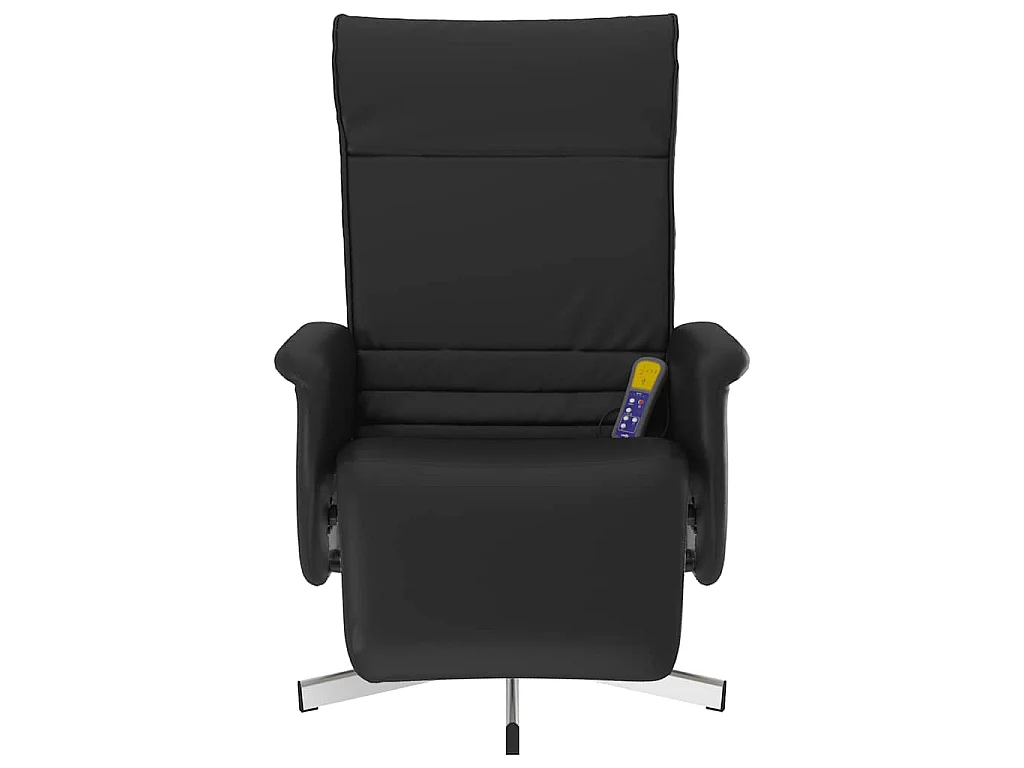 Massagesessel mit Fußteil Schwarz Kunstleder