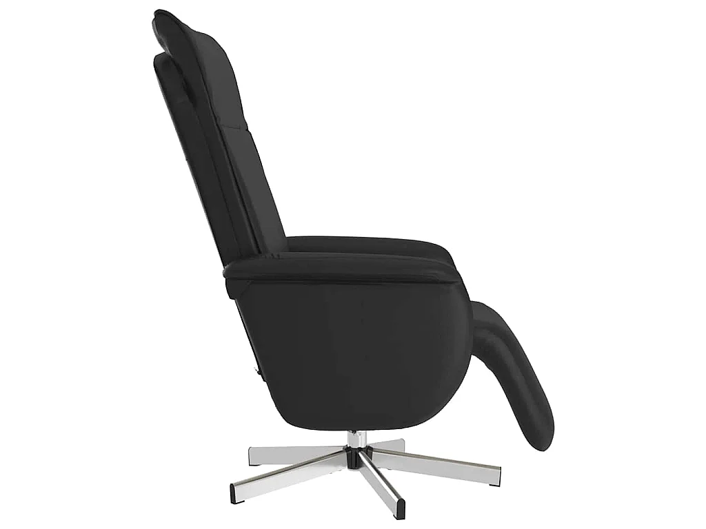 Massagesessel mit Fußteil Schwarz Kunstleder