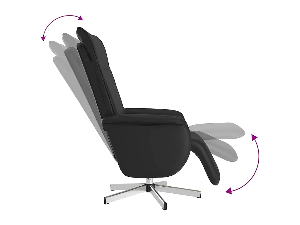 Massagesessel mit Fußteil Schwarz Kunstleder