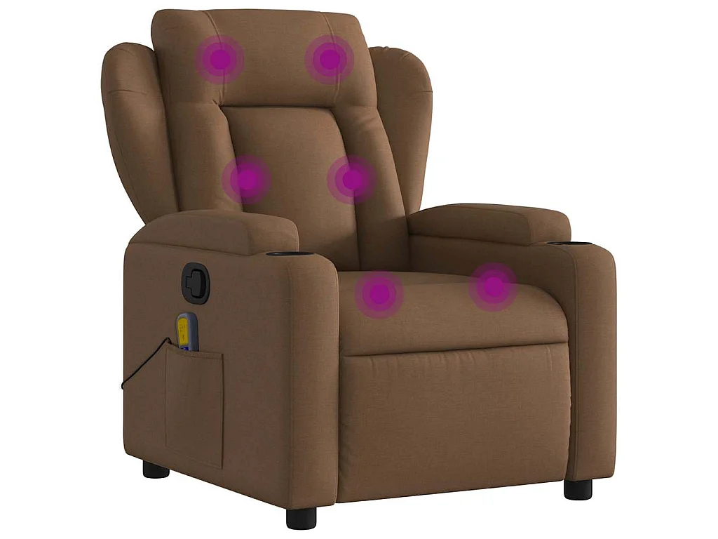 Fauteuil de massage inclinable Marron Tissu