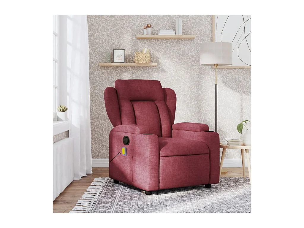 Fauteuil de massage inclinable Rouge bordeaux Tissu