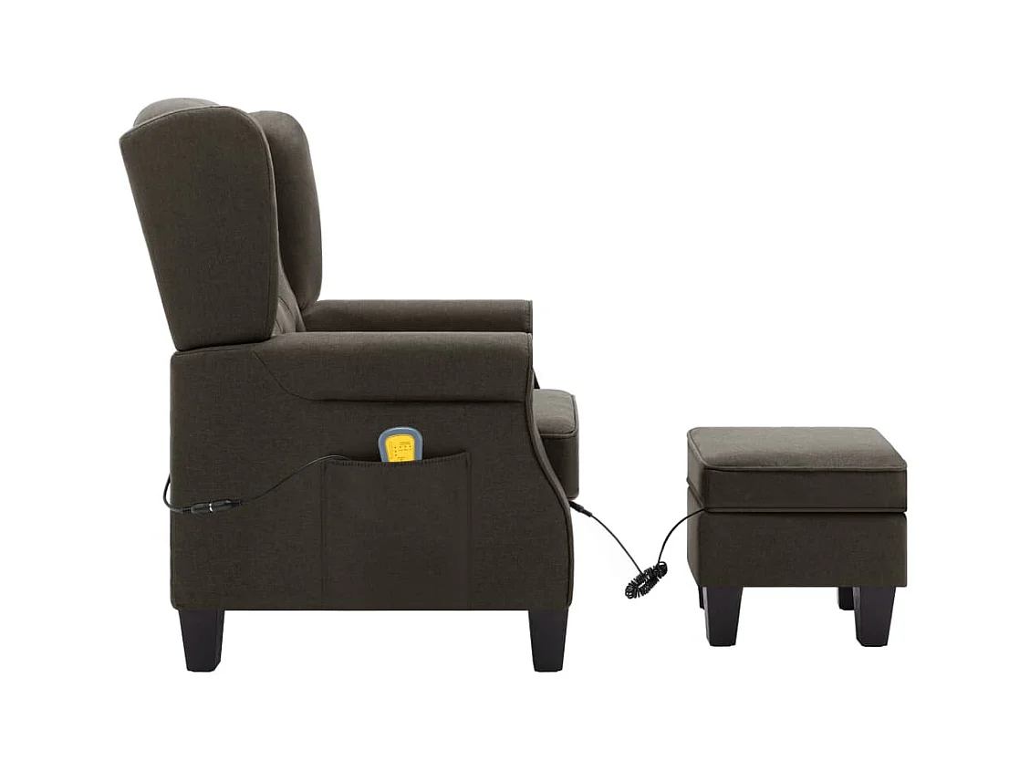 Fauteuil de massage avec repose-pied Taupe Tissu