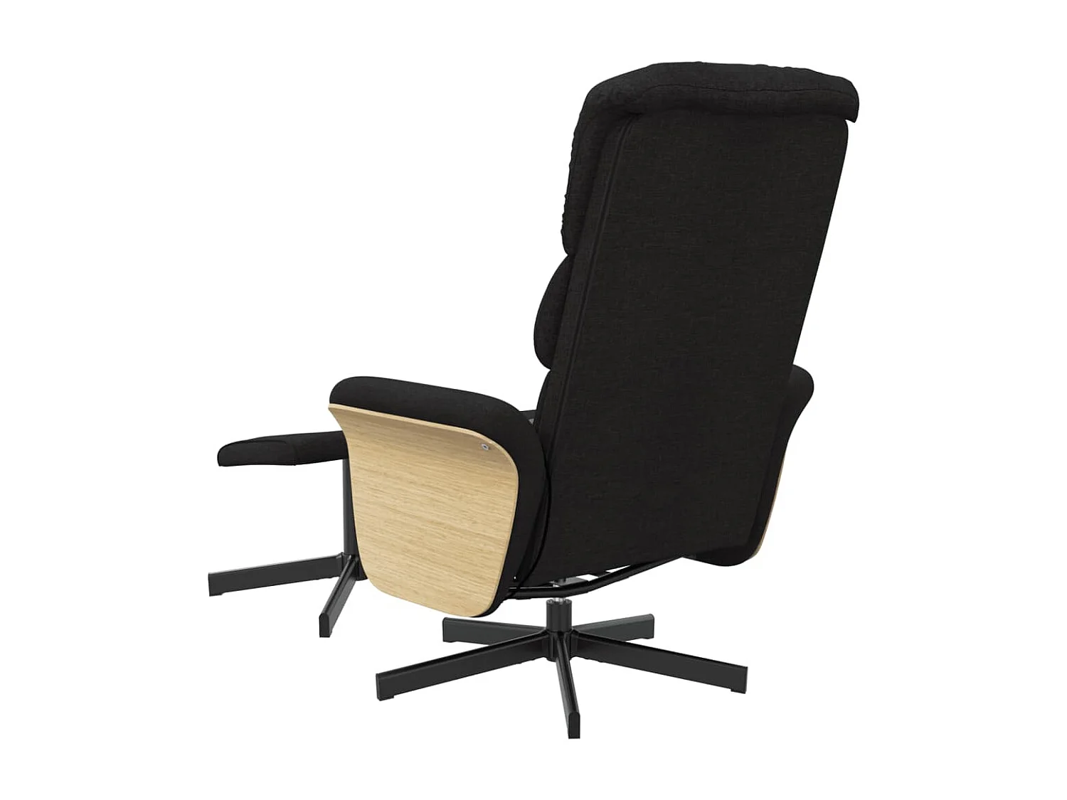 Massagesessel mit Fußhocker Schwarz Stoff