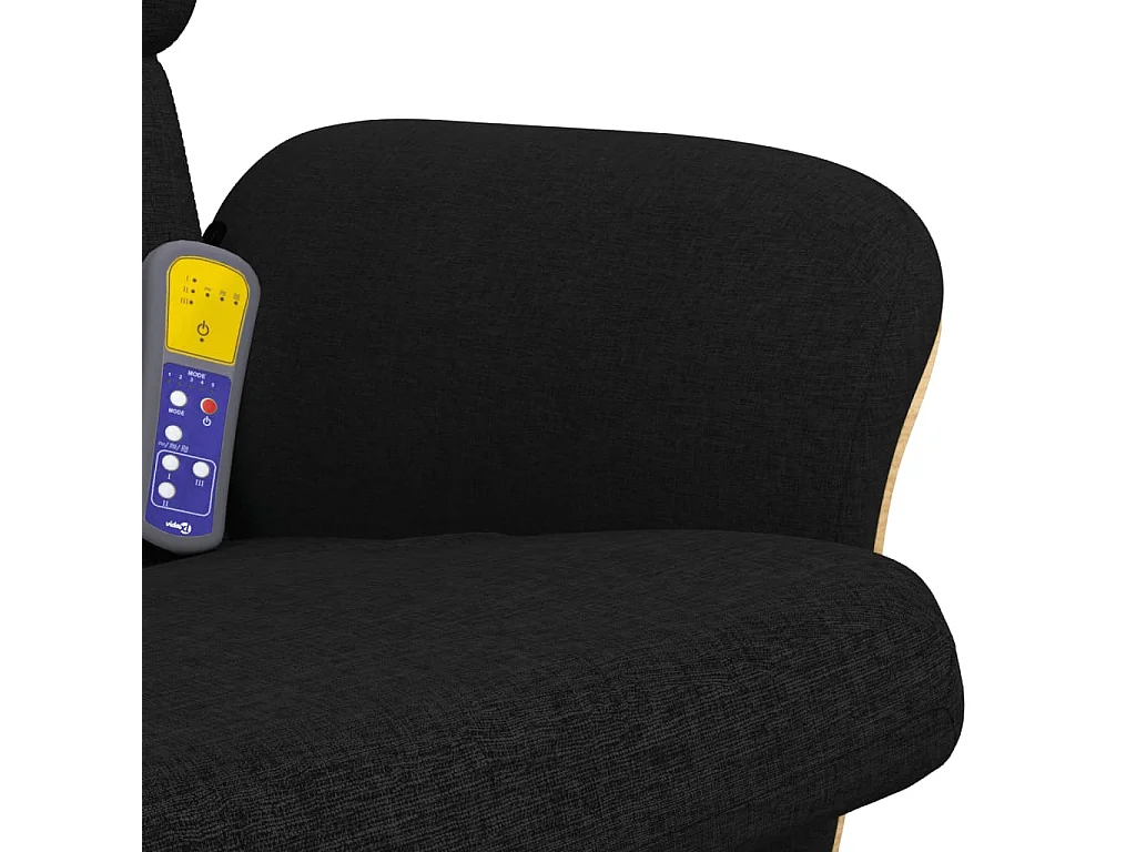 Massagesessel mit Fußhocker Schwarz Stoff