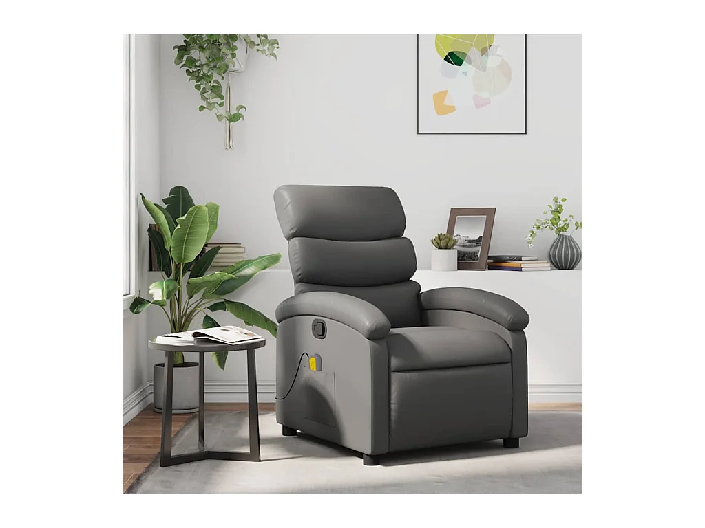 Fauteuil de massage inclinable Gris Similicuir