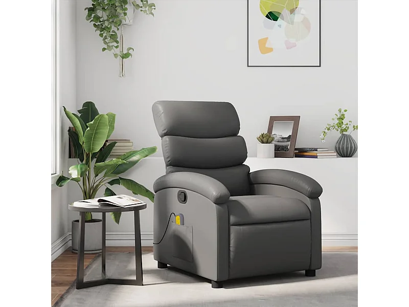 Fauteuil de massage inclinable Gris Similicuir