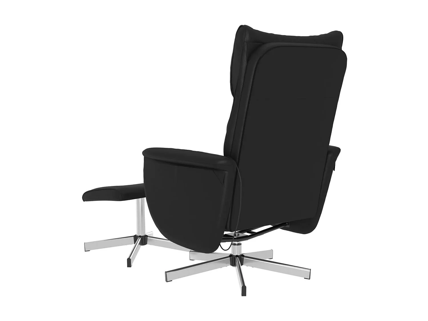 Fauteuil inclinable de massage avec repose-pied noir similicuir