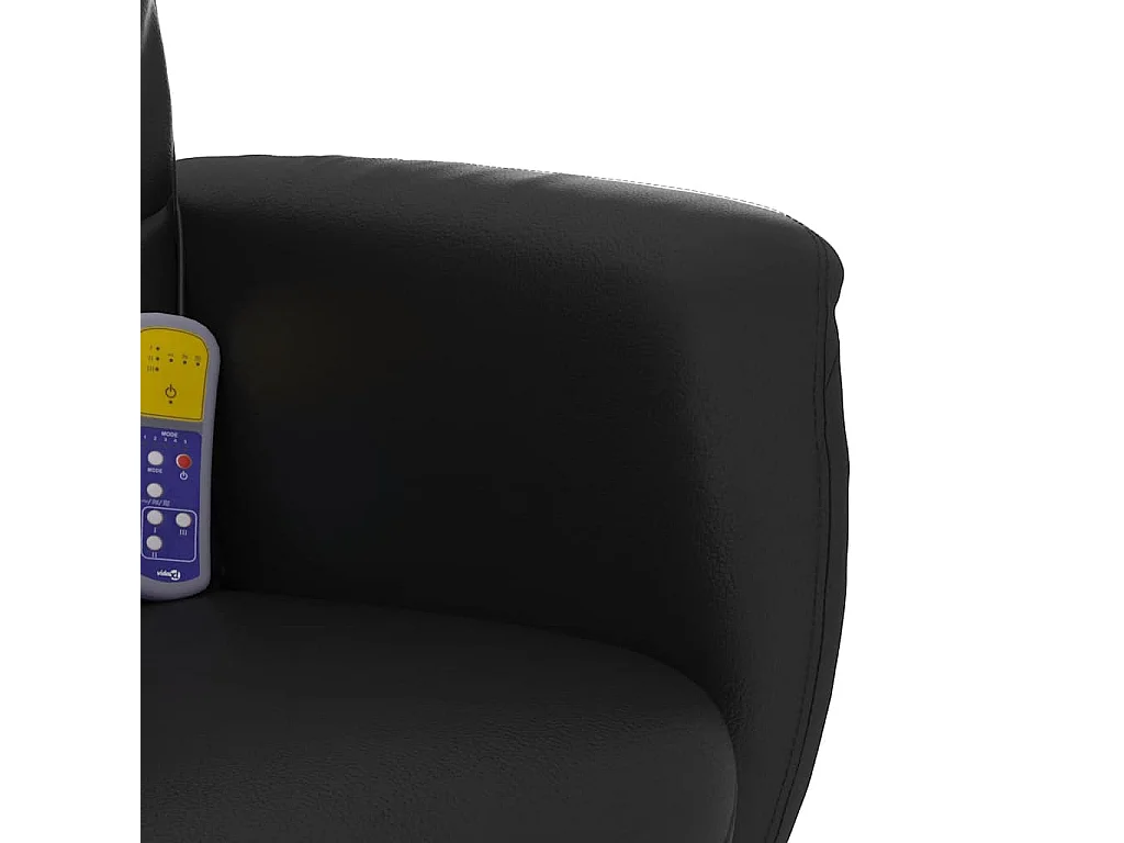 Cadeira massagens reclinável c/ apoio pés couro artif. preto