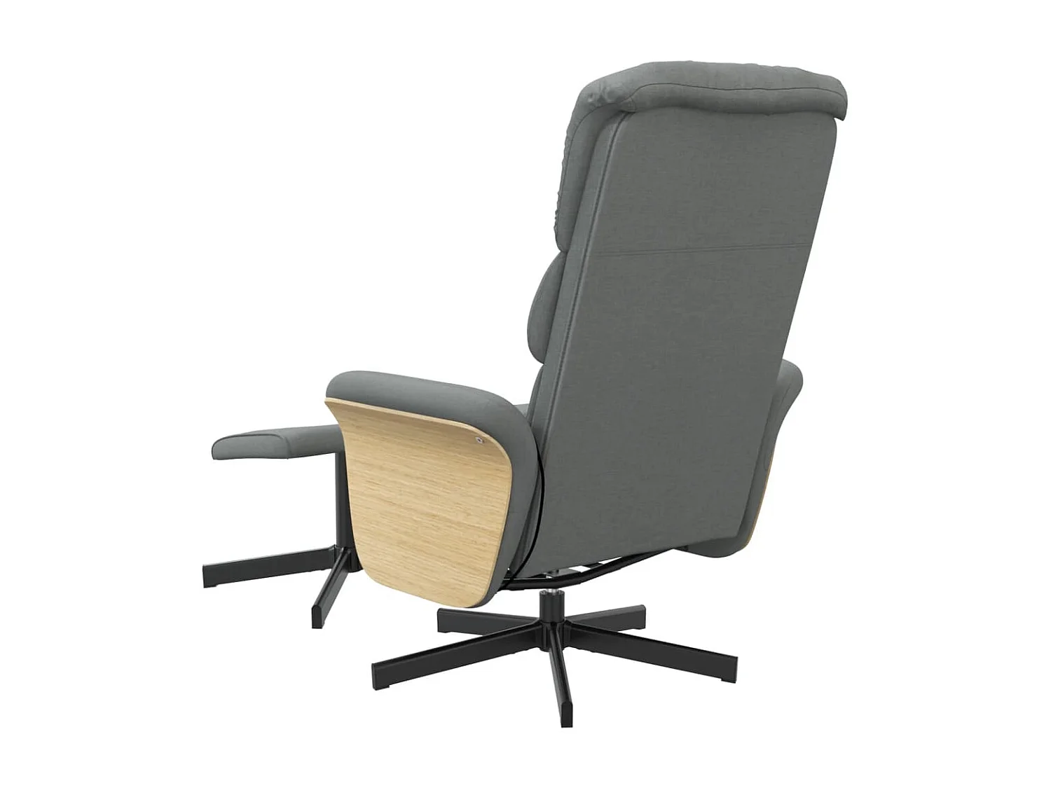 Fauteuil de massage inclinable et repose-pieds gris foncé tissu