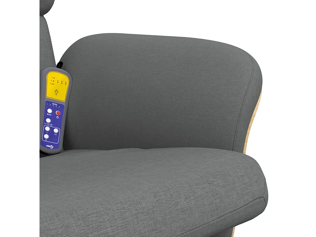 Fauteuil de massage inclinable et repose-pieds gris foncé tissu