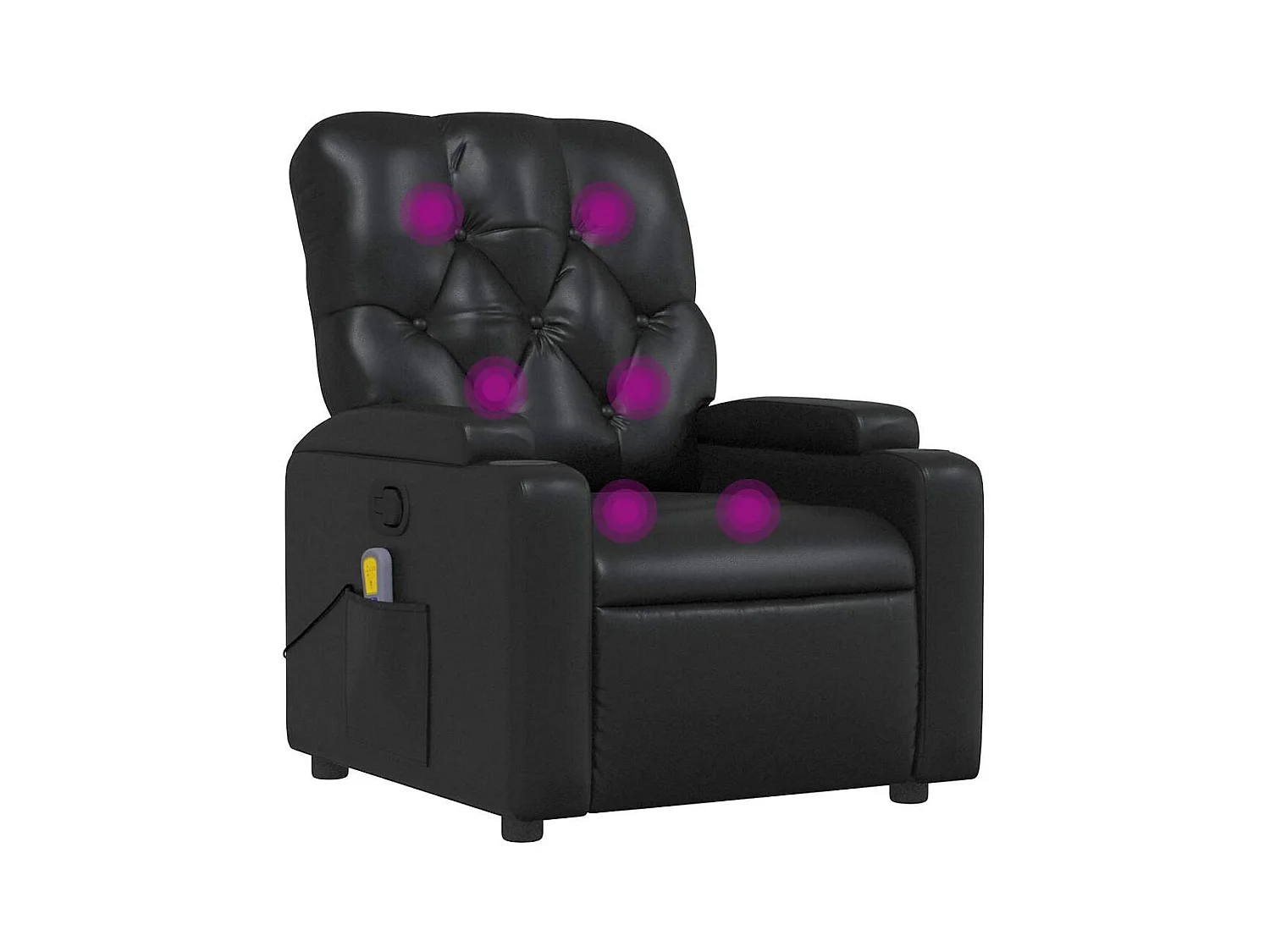 Fauteuil de massage inclinable Noir Similicuir