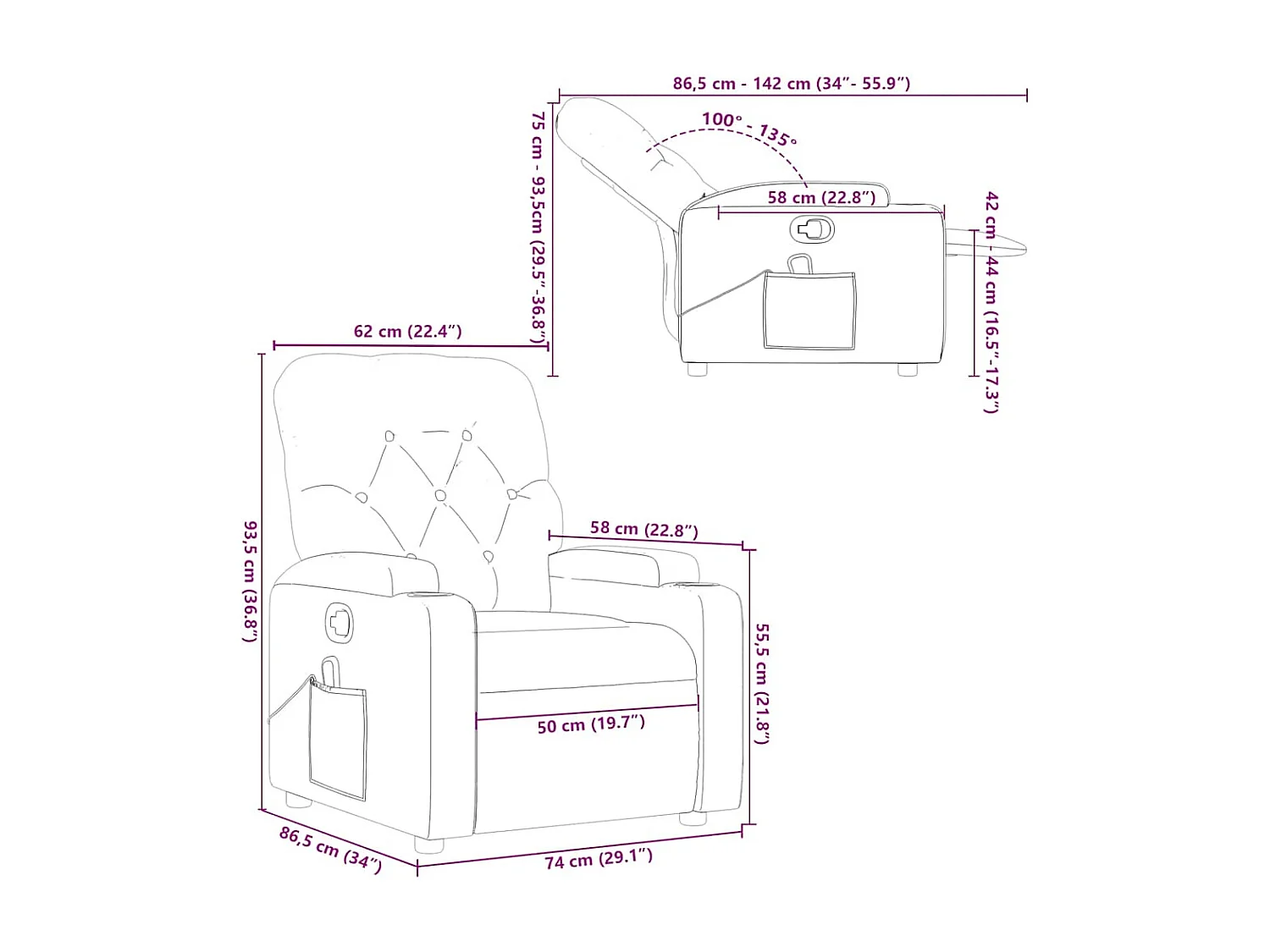 Massagesessel Schwarz Kunstleder