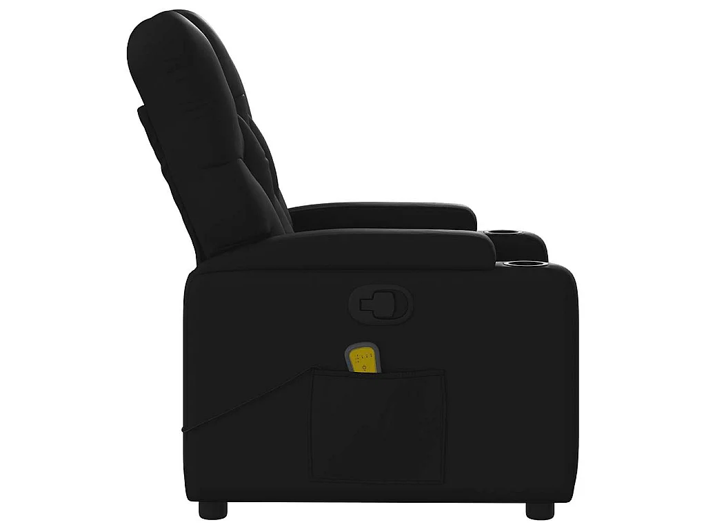 Fauteuil de massage inclinable Noir Similicuir
