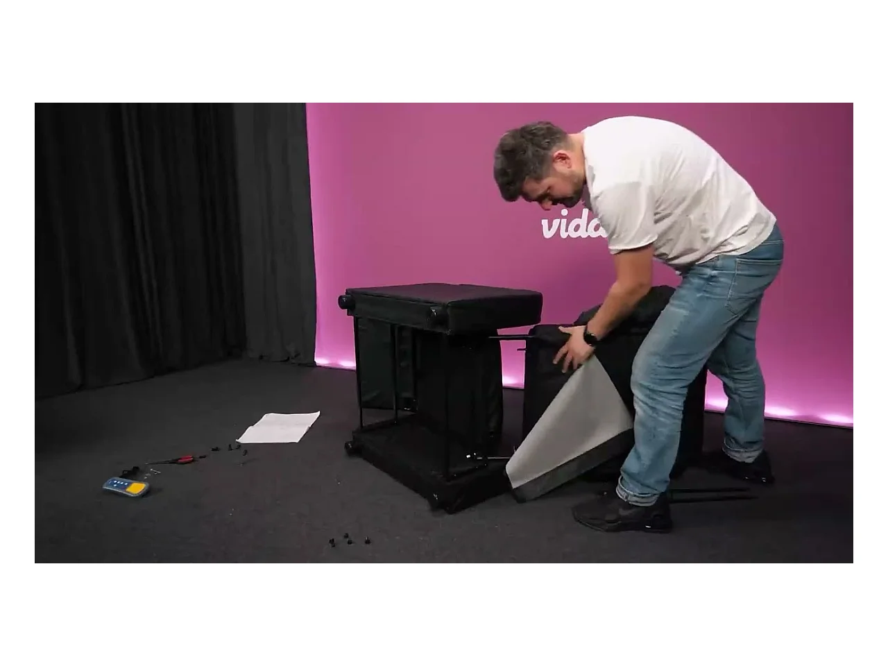 Fauteuil de massage inclinable Gris Similicuir