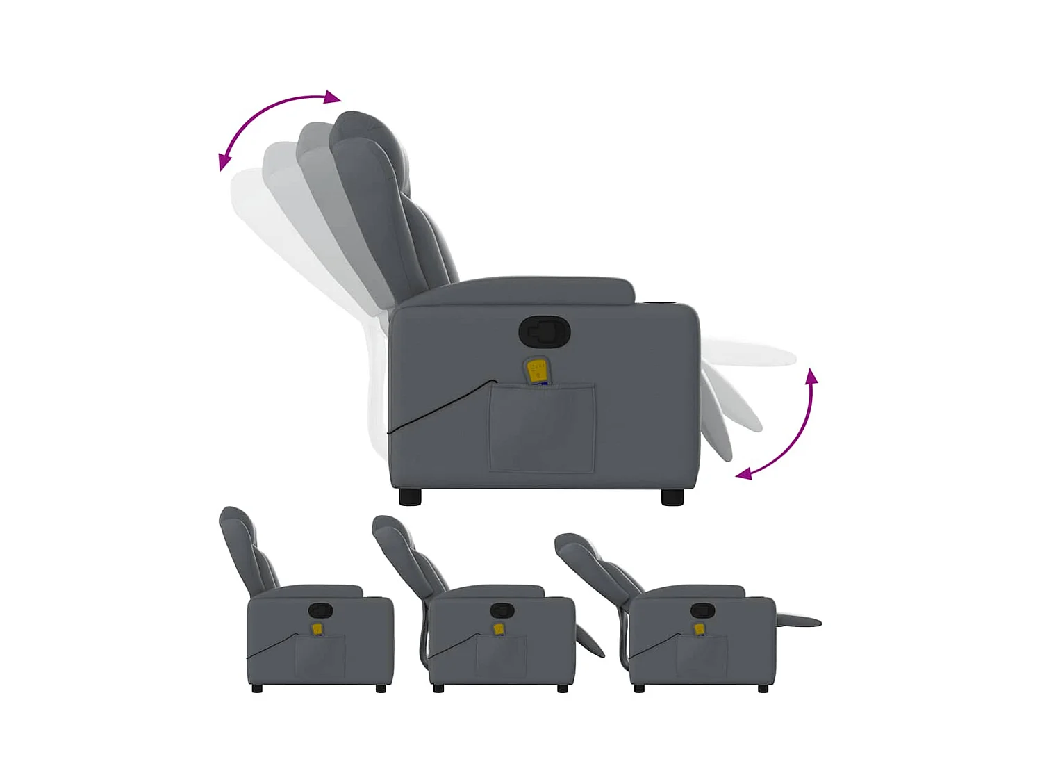 Fauteuil de massage inclinable Gris Similicuir