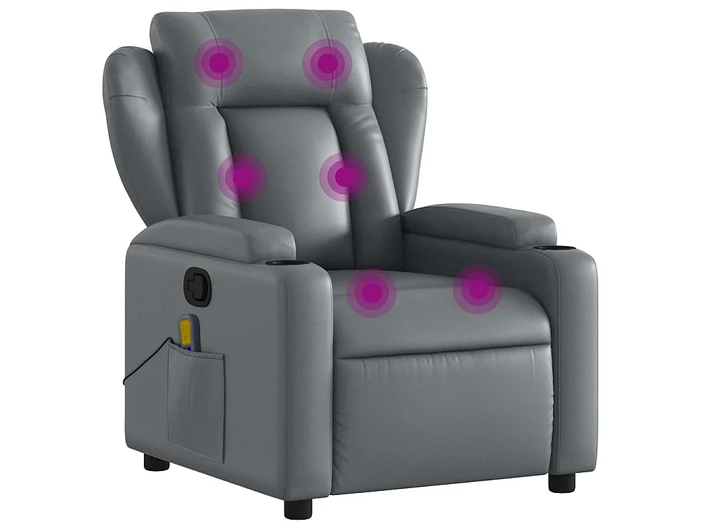 Fauteuil de massage inclinable Gris Similicuir