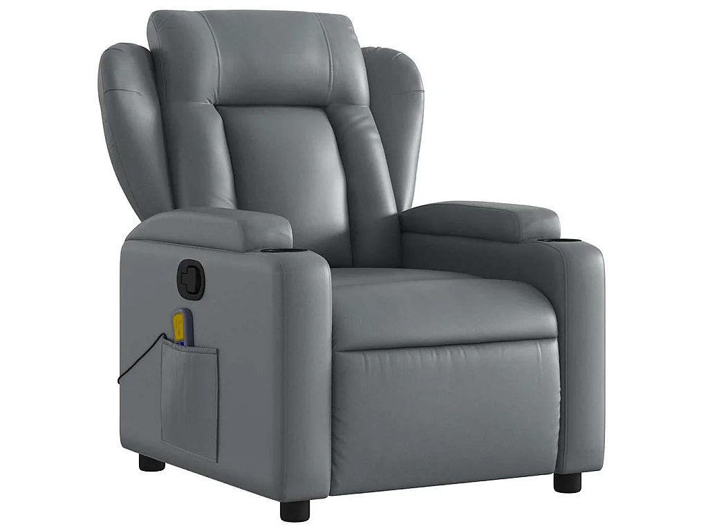Fauteuil de massage inclinable Gris Similicuir